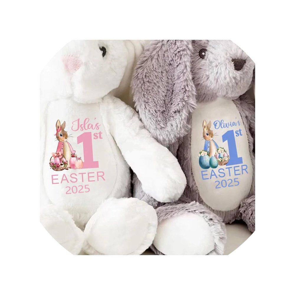2025 Personalized Printed Bunny Customizable With Child'S Name And Date Of Birth Easter Gifts Baby Gifts Flower Girl Gifts Newborn Gifts