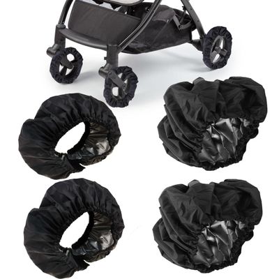 4Pcs Baby Stroller Wheel Cover,Dustproof Kid Baby Wheelchair Protector Baby Stroller Wheel Covers Pushchair Wheel Cover Stroller Accessory (2Pcs S + 2 Pcs L)