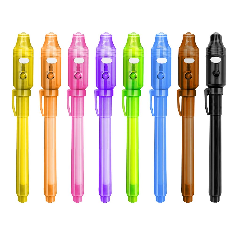 GUKAZH 8PCS/36PCS Spy Pens Invisible Ink Pen with UV Light Magic Marker for Secret Message,Party Favors for 3+ Years Old Boys Girls,Birthday Christmas Halloween Party Goodies Gift Toy