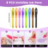 GUKAZH 8PCS/36PCS Spy Pens Invisible Ink Pen with UV Light Magic Marker for Secret Message,Party Favors for 3+ Years Old Boys Girls,Birthday Christmas Halloween Party Goodies Gift Toy view 2