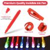 Invisible Ink Pens with UV Light, 32 Pcs Spy Pens for Secret Messages, Party Favors for Boys Girls, Magic Markers Classroom Prizes for Students, Birthday Christmas Party Toy Goodies Bag Gift for Kids view 3