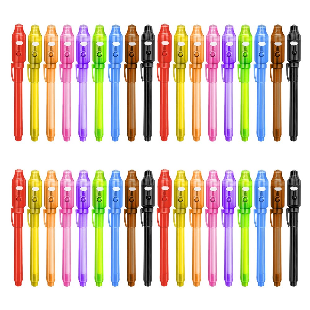 Invisible Ink Pen with UV Light, 36 Pcs Spy Pens, Party Favors for Kids 8-12 4-8, Classroom Prizes for Students, Magic Marker for Secret Messages, Party Birthday Halloween Goodies Christmas Stuffers