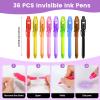 Invisible Ink Pen with UV Light, 36 Pcs Spy Pens, Party Favors for Kids 8-12 4-8, Classroom Prizes for Students, Magic Marker for Secret Messages, Party Birthday Halloween Goodies Christmas Stuffers view 2