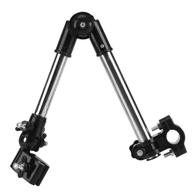 Adjustable Umbrella Stretch Mount Stand Holder Baby Stroller Pram Chair Black Yellow for Outdoor Activities (Black)