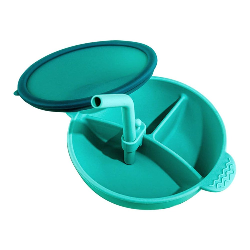 Hemoton 1set Straw Design Training Bowl Boy Girl Eating Tableware Multi Compartment for Easy Feeding Compact for Hands for Developing Eating Habits