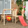 4-in-1 Wooden Swing Set for Kids, Toddler Slide & Swing, Captain's Wheel & Horn, Backyard Playground view 2