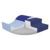 FDP SoftScape Curvy Corner Climber, Indoor Active Play Structure for Toddlers and Kids, Safe Soft Foam for Crawling and Sliding, 4-Piece Set - Navy/Powder Blue view 1