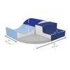 FDP SoftScape Curvy Corner Climber, Indoor Active Play Structure for Toddlers and Kids, Safe Soft Foam for Crawling and Sliding, 4-Piece Set - Navy/Powder Blue view 2