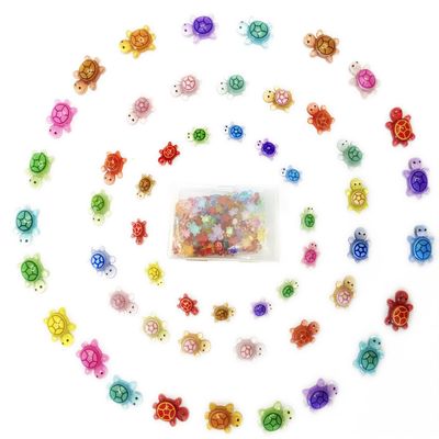 150PCS Mini Turtles Family Figurines Luminous Tiny Resin Animals Tiny Turtles for Dollhouse Fairy Garden Micro Moss Landscape Home Decor, 3 Sizes and 10 Colors (3 Sizes Turtles)