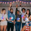 6 Pack 250th Anniversary 4th of July Party Favor LED Light Up Necklaces,Red White Blue Necklaces Accessories Decorations Party Supplies, Patriotic Stars Beads for Adults Kids National Independence Day view 3