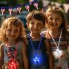 6 Pack 250th Anniversary 4th of July Party Favor LED Light Up Necklaces,Red White Blue Necklaces Accessories Decorations Party Supplies, Patriotic Stars Beads for Adults Kids National Independence Day view 4