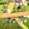 GLACER Climbing Dome & Slide Playset w/ 400 LBS Capacity for Kids Aged 3-10, Perfect for Backyard, Garden, or Park, 96" L x 72" W x 36" H (Orange) view 3