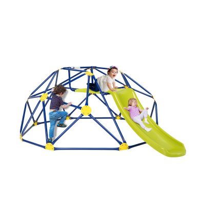 GLACER Climbing Dome & Slide Playset w/ 400 LBS Capacity for Kids Aged 3-10, Perfect for Backyard, Garden, or Park, 96" L x 72" W x 36" H (Blue)