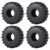 4Pcs JGGZONE Rubber 1.1" Crawler Mud Terrain Tires Super Grip Soft Tyre OD 64mm RC Mud Tyres Tires with Foam Inserts Compatible with 1/18 Traxxa TRX4M Redcat Ascent-18 RC Car Upgrades (Black B) view 1