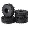 4Pcs JGGZONE Rubber 1.1" Crawler Mud Terrain Tires Super Grip Soft Tyre OD 64mm RC Mud Tyres Tires with Foam Inserts Compatible with 1/18 Traxxa TRX4M Redcat Ascent-18 RC Car Upgrades (Black B) view 2