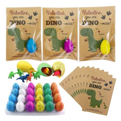 24 Pieces di-no Eggs, di-no Eggs to Dig Up, di-no Eggs to Put in Water, Dinosaur Hatching Eggs, Dinosaur Growing Eggs, for Children's Easter Toys