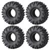 4Pcs JGGZONE Rubber 1.1" Crawler Mud Terrain Tires Super Grip Soft Tyre OD 64mm RC Mud Tyres Tires with Foam Inserts Compatible with 1/18 Traxxa TRX4M Redcat Ascent-18 RC Car Upgrades (Black A) view 1