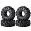 4Pcs JGGZONE Rubber 1.1" Crawler Mud Terrain Tires Super Grip Soft Tyre OD 64mm RC Mud Tyres Tires with Foam Inserts Compatible with 1/18 Traxxa TRX4M Redcat Ascent-18 RC Car Upgrades (Black A) view 2