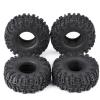 4Pcs JGGZONE Rubber 1.1" Crawler Mud Terrain Tires Super Grip Soft Tyre OD 64mm RC Mud Tyres Tires with Foam Inserts Compatible with 1/18 Traxxa TRX4M Redcat Ascent-18 RC Car Upgrades (Black A) view 4