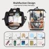 XMNYGJ Diaper Bag Backpack for Women Cute Koala Floral Nursing Diaper Backpack Waterproof Travel Mommy Daypack Portable Nappy Bags Large Maternity Changing Daycare Purse for Mom Dad view 3