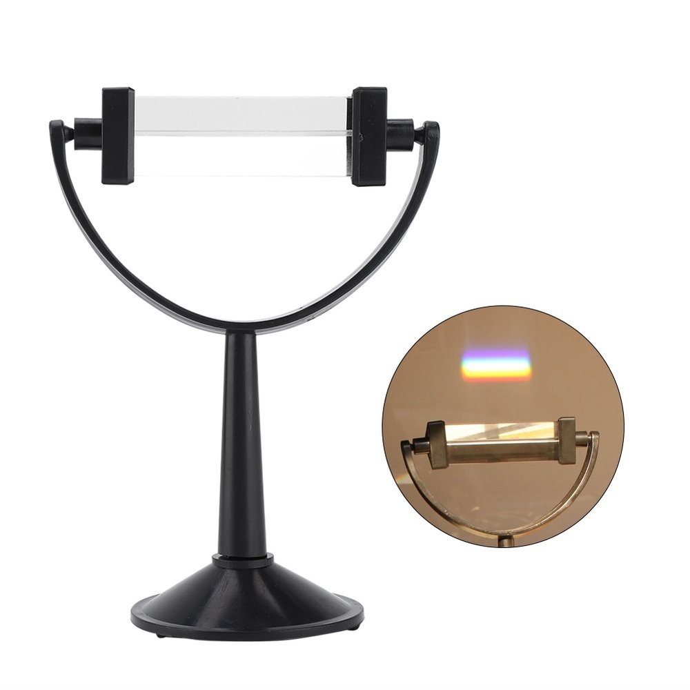 Akozon Optical Glass Triangular Prism Equilateral with Stand - Premium Quality Light Spectrum Physics Teaching Tool