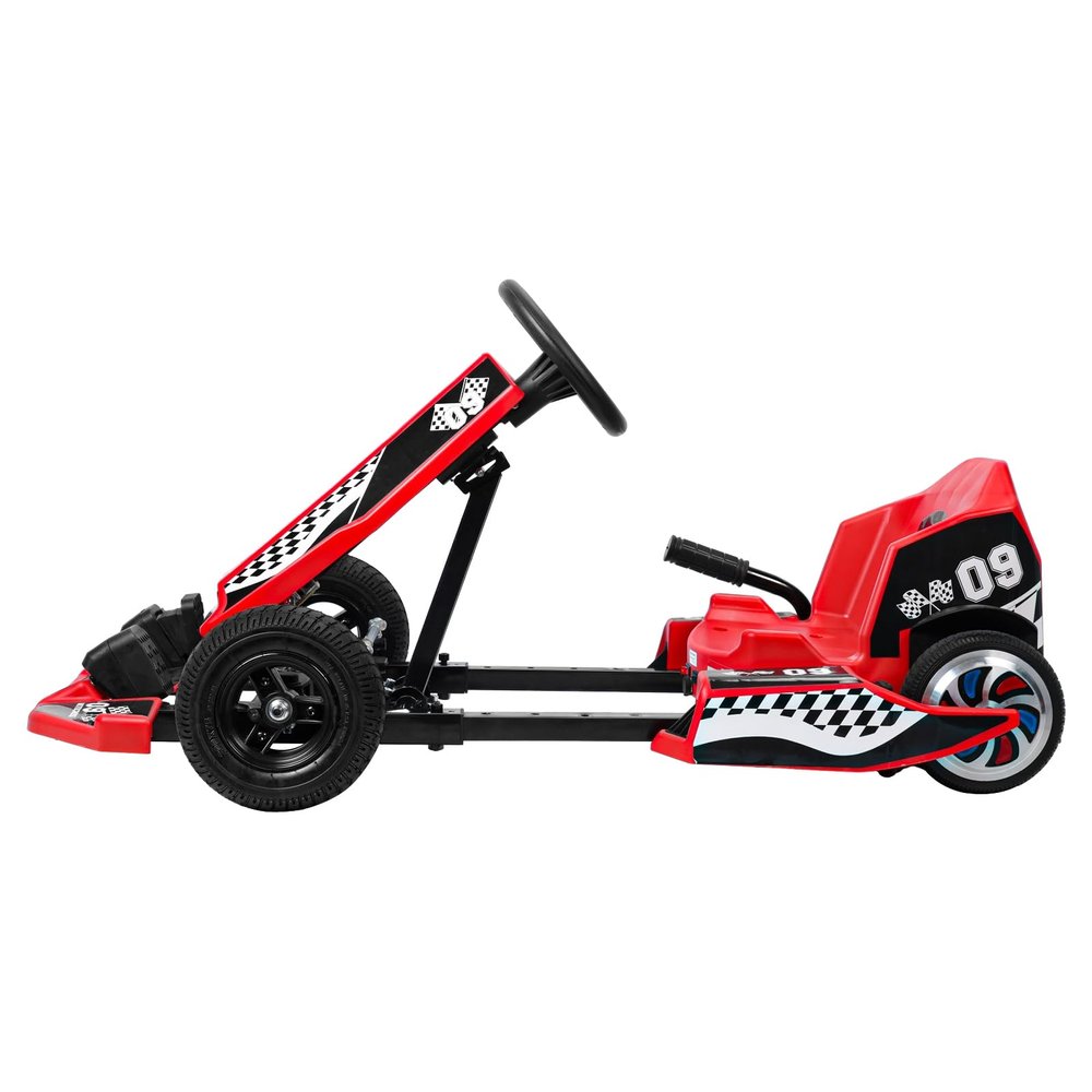 reukmuuc Electric Go Kart 36V, 32"-44" Adjustable Seat Length Drifting Kart for Growing Kids, 350W Motor Ride-On Toy for Ages 8-12, for Riders Up to 187 lbs Red