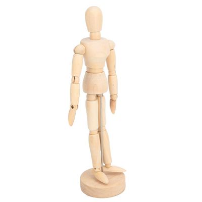 Akozon Artistic 8-Inch Wooden Man Model with Movable Limbs: Art Drawing Action Figure for Kids & Artists