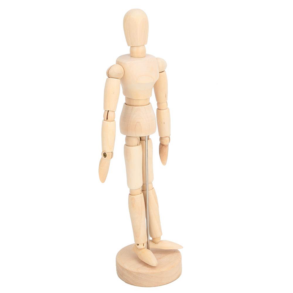Akozon Artistic 8-Inch Wooden Man Model with Movable Limbs: Art Drawing Action Figure for Kids & Artists