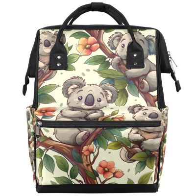 XMNYGJ Diaper Bag Backpack for Women Koala Tree Nursing Diaper Backpack Waterproof Travel Mommy Daypack Portable Nappy Bags Large Maternity Changing Daycare Purse for Mom Dad