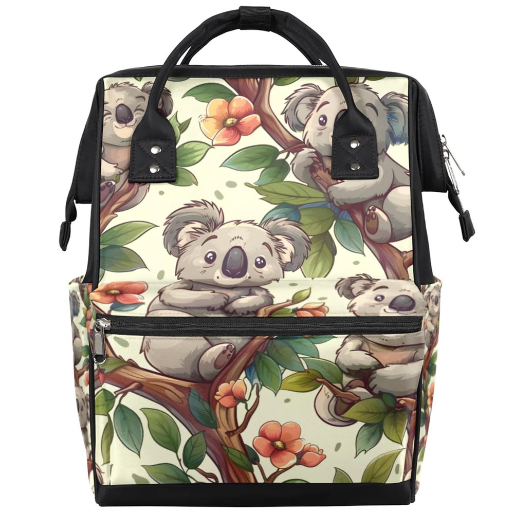 XMNYGJ Diaper Bag Backpack for Women Koala Tree Nursing Diaper Backpack Waterproof Travel Mommy Daypack Portable Nappy Bags Large Maternity Changing Daycare Purse for Mom Dad