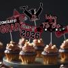 2026 Graduation Cupcake Toppers, 48 Pcs Class of 2026 Cupcake Toppers Congrats Grad Cupcake Picks for Dessert Food Pizza for Graduation Party Decorations (Maroon Black) view 3
