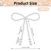 10 Pcs Pearl Bow Cake Toppers, 4.3x3.9 Inches White Pearl Beaded Cake Decorations, Large and Small Pearls, Elegant Cupcake Toppers for Weddings, Birthday, Valentines Day and Baby Shower Party Supplies view 2
