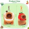 Achwishap 2PCS Capybara Plush Keychain,Cute Keychain Capybara Stuffed Animal,Soft Capybara Plushies Toys Key Chain,Kawaii Plush Stuffed Toys for Kids Adults Birthday Gifts(Strawberry Hat,Bread) view 2