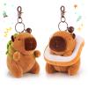 Achwishap 2PCS Capybara Plush Keychain,Cute Keychain Capybara Stuffed Animal,Soft Capybara Plush Toys Key Chain,Kawaii Plushie Stuffed Toy for Student Kids Adult Birthday Gifts(Turtle,Bread) view 1