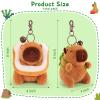 Achwishap 2PCS Capybara Plush Keychain,Cute Keychain Capybara Stuffed Animal,Soft Capybara Plush Toys Key Chain,Kawaii Plushie Stuffed Toy for Student Kids Adult Birthday Gifts(Turtle,Bread) view 2