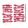 Aluminum 7075 Alloy Front Upper & Lower + Rear Upper & Lower Suspension Arms for Traxxas 1/16 Mini Maxx 4WD RTR Brushless Monster Truck 107154-1 Upgrades - Red view 1
