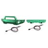 Aluminum 7075 Alloy Front Bumper & Rear Bumper With LED Lights For Traxxas 1/16 Mini Maxx 4WD RTR Brushless Monster Truck 107154-1 Upgrades - Green view 1