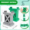 Kugliwa 30 Pcs Train Bridge Pier Track Wooden Bridges Support Railway Accessories Compatible with All Major Train Set, Grey Green view 2