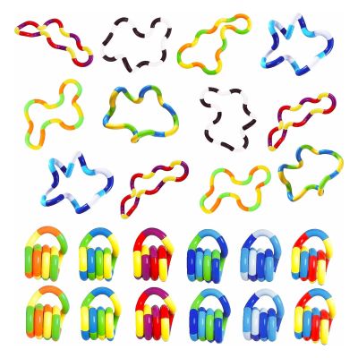 24PCS Quiet Twisty Fidget Toys  Squeeze, Twist, and Spin  Multicolored Sensory Toys for Kids and Adults, Stress Relief Toys & Educational Tools for Classroom,Alternative Gifts (Random Color)