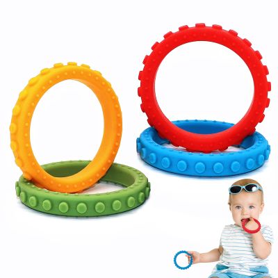 Sensory Chew Bracelets for Boys Girls 4 Pack, Silicone Fidget Bracelet for Kids with Autism ADHD Anxiety or Special Needs, Oral Motor Aids Toddler Bracelets Sensory Chew Toys for Kids Chewing Biting