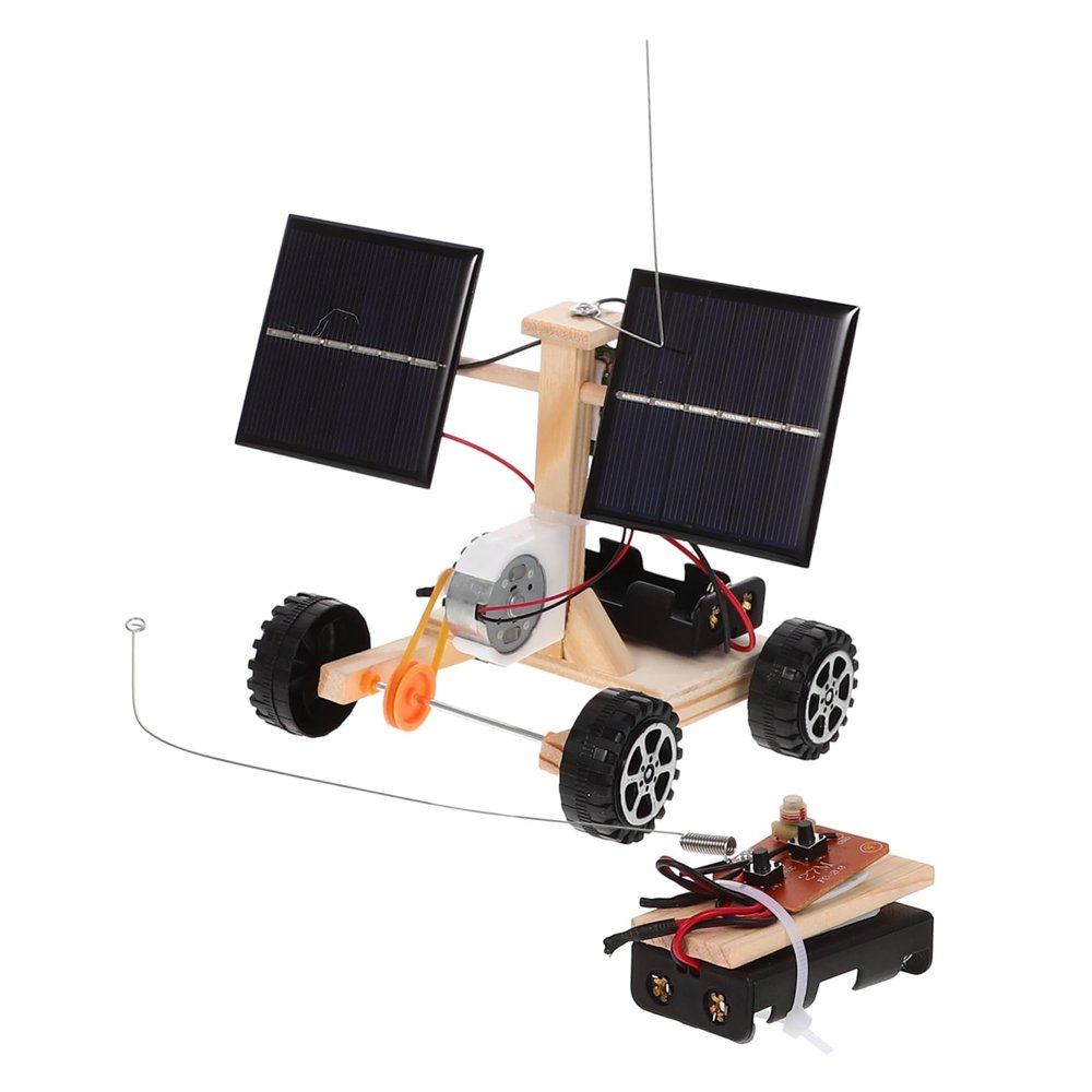 VICASKY Car Cars Automotive Solar Power Vehicle Science Kit Solar Car Experiment Prop DIY Car Science Project Teaching Prop Solar Car Assembly Model DIY Experiments Wooden