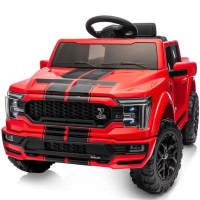 Hikiddo Licensed Ford Shelby F-150 24V Kids Ride on Toy, Electric Car for Kids with Remote Control, 400W Motors - Red
