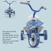 Baby Tricycle,Avoid Rollover Prevent Slip Silent Wheel Adjust Chair Children Trike Toy,Baby First Walker Trike for 1-5 Years Old Girls and Boys,40kg Load Bearing Blue view 3
