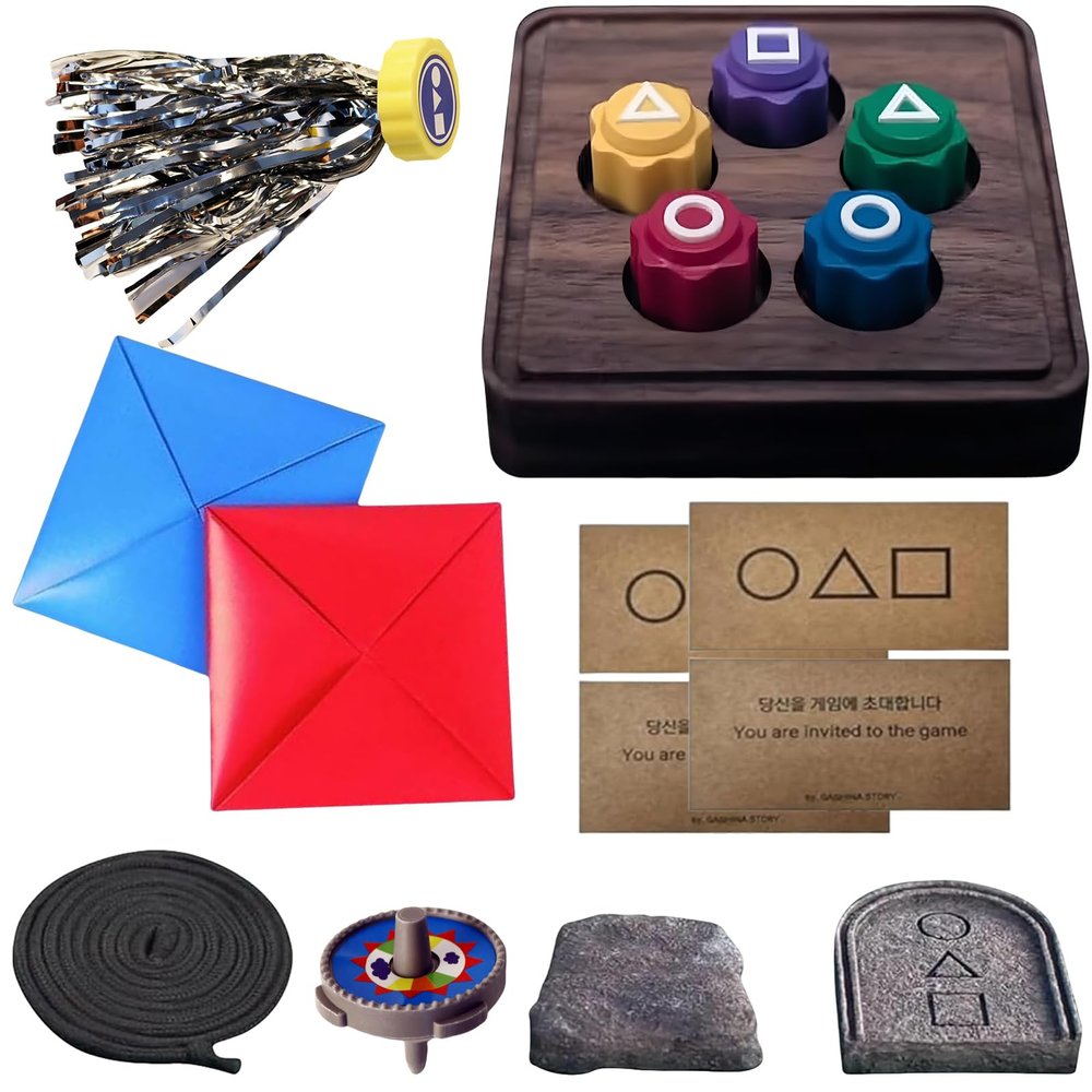 Featyyu Gonggi Korean Game, Gonggi Korean Tossing Game Set (Korean Traditional Play Game) - Jebi chagi, Gong-gi, Biseokchigi, Paeng-y, DDAKJI, Gongi Family Party Game (1 Set)