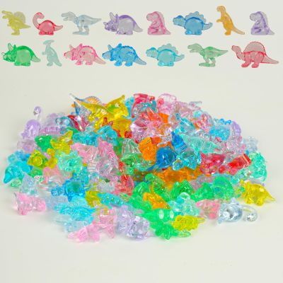 FXMHEHBB 180 Pieces Mini Dinosaur Figures, Multi-Colored Small Acrylic Dinosaur Toys Vase Filler Dino Party Decorations Goodie Bag Stuffers