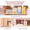 ROBOTIME Wooden Play Kitchen Fridge, Toddler Kitchen Refrigerator, Kids Refrigerator for Play Kitchen, Toy Fridge for Boys and Girls Ages 3+ view 2