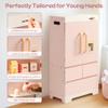 ROBOTIME Wooden Play Kitchen Fridge, Toddler Kitchen Refrigerator, Kids Refrigerator for Play Kitchen, Toy Fridge for Boys and Girls Ages 3+ view 4