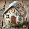 liqiaofang Patchwork Felt Egg House DIY Bunny House Craft Kit with DIY Material Package for Beginners Kids Adults, Easter Chick Eggs Ornaments Home Easter Party Decoration Supplies (D) view 1