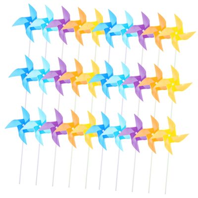 Gogogmee 100pcs Plastic Windmill Pinwheels Boys and Girls Toy for Garden Party Window Decorations