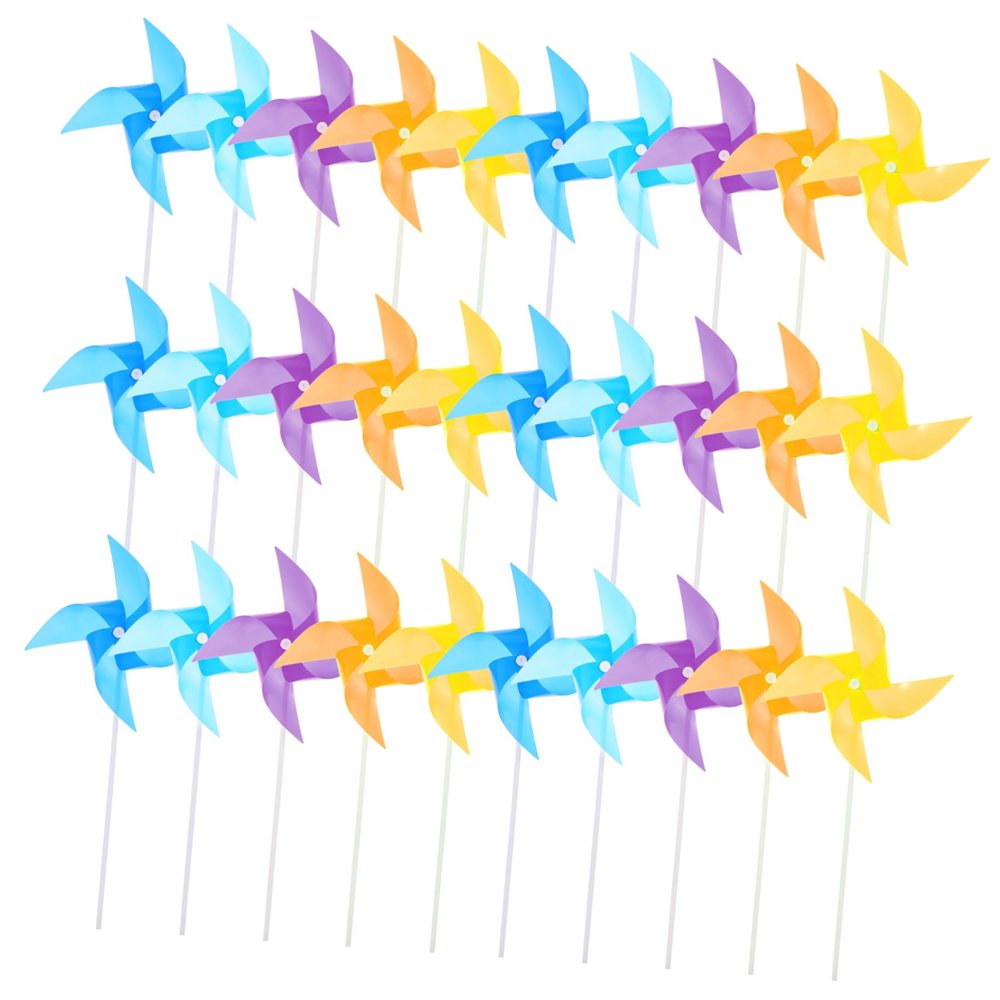 Gogogmee 100pcs Plastic Windmill Pinwheels Boys and Girls Toy for Garden Party Window Decorations